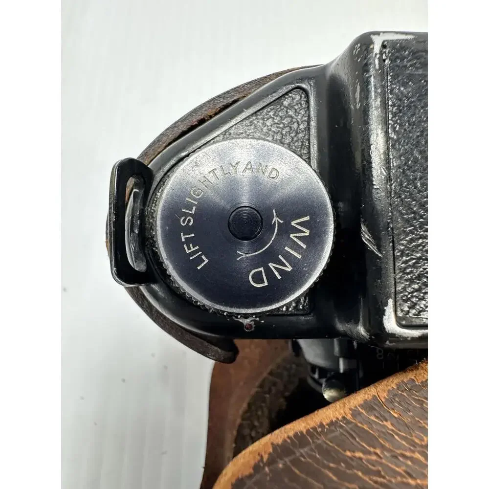 VTG Bolsey Camera Case PH-371-A US Army 95901 Leather Pained Black Over‎ Green